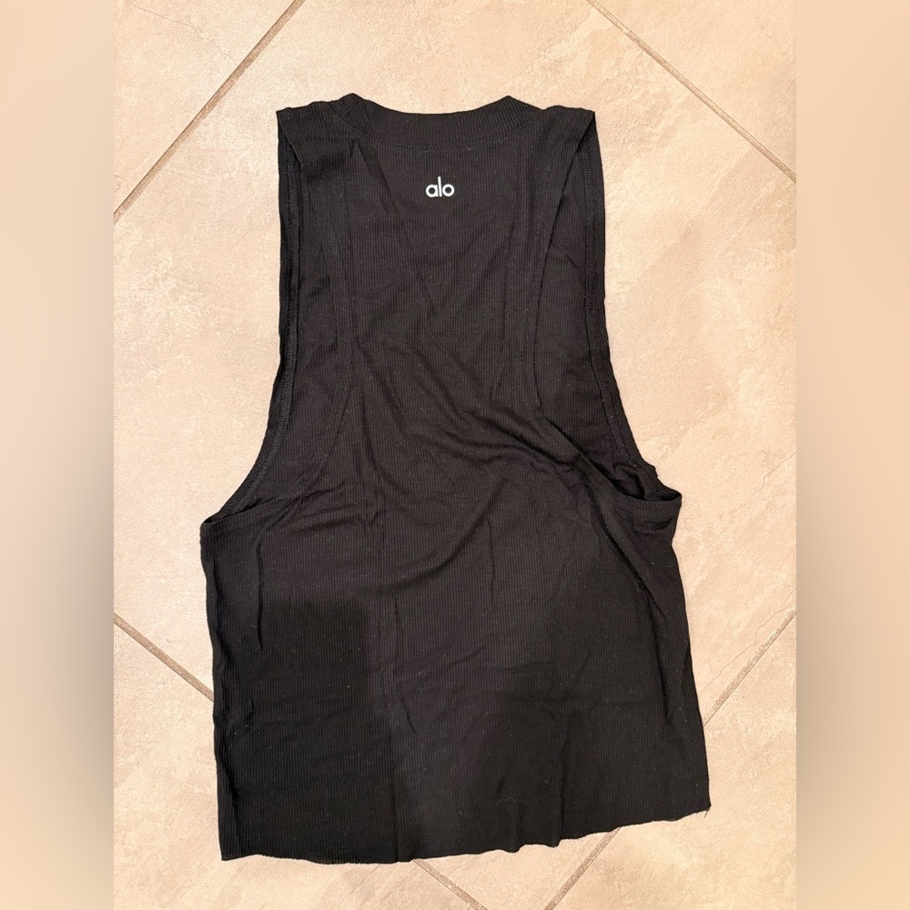 ALO Yoga Black Ribbed Muscle Tank